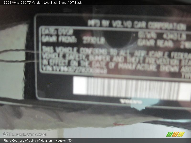Black Stone / Off Black 2008 Volvo C30 T5 Version 1.0