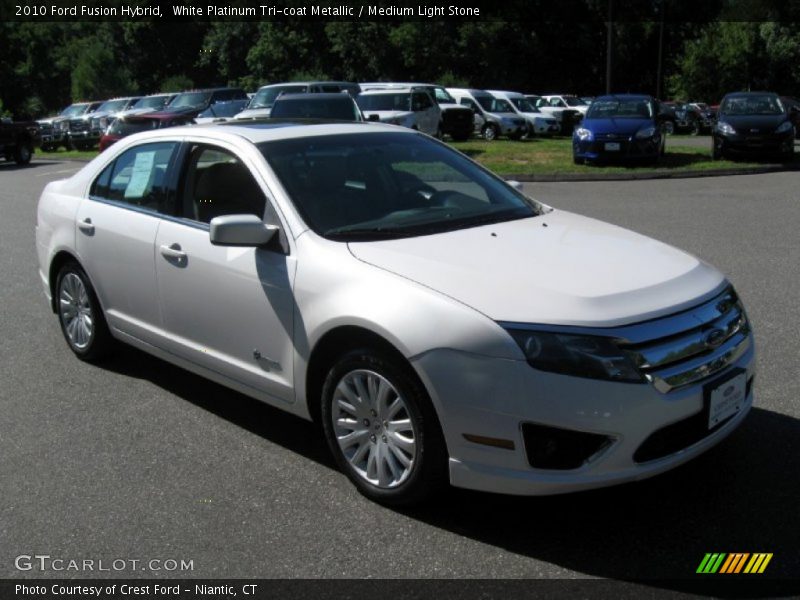 White Platinum Tri-coat Metallic / Medium Light Stone 2010 Ford Fusion Hybrid