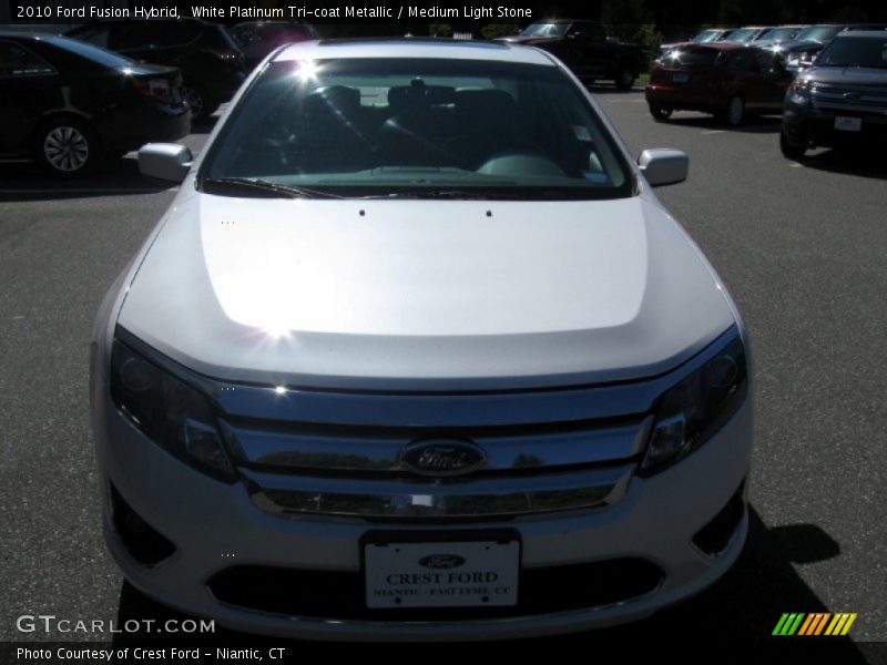 White Platinum Tri-coat Metallic / Medium Light Stone 2010 Ford Fusion Hybrid