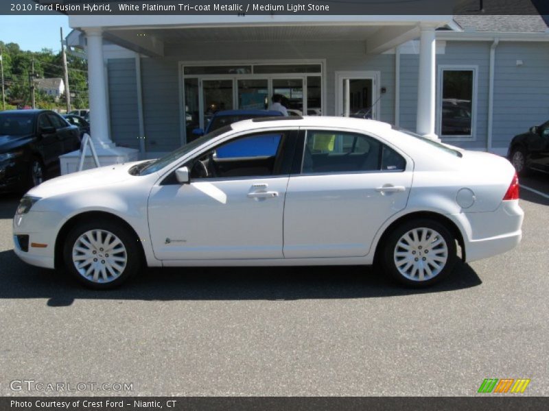 White Platinum Tri-coat Metallic / Medium Light Stone 2010 Ford Fusion Hybrid