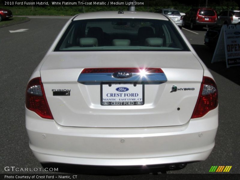White Platinum Tri-coat Metallic / Medium Light Stone 2010 Ford Fusion Hybrid
