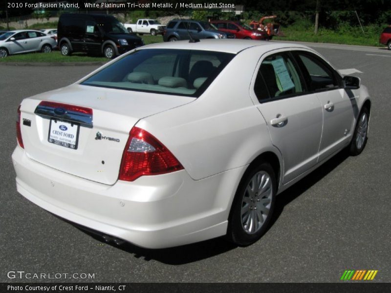 White Platinum Tri-coat Metallic / Medium Light Stone 2010 Ford Fusion Hybrid