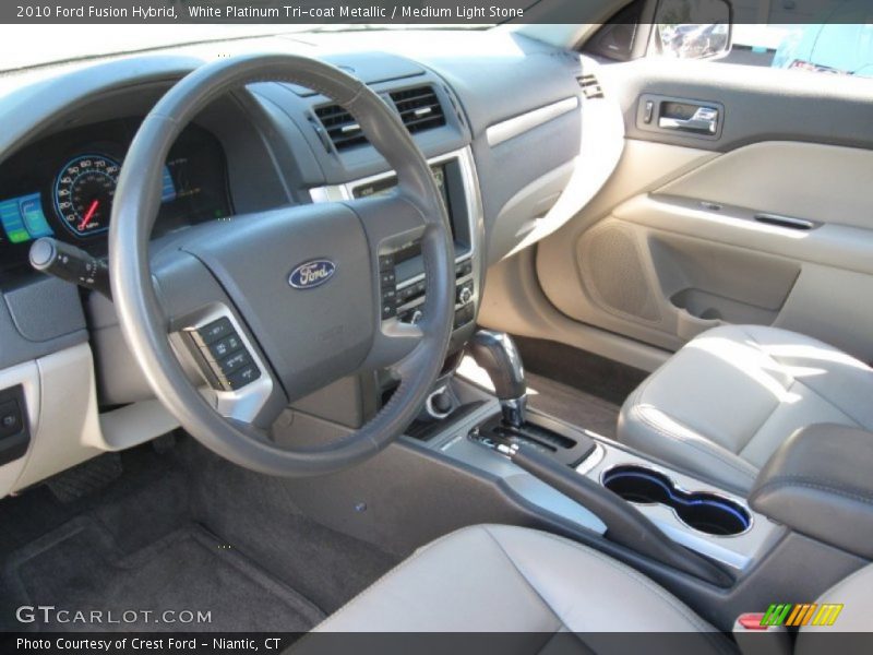 White Platinum Tri-coat Metallic / Medium Light Stone 2010 Ford Fusion Hybrid