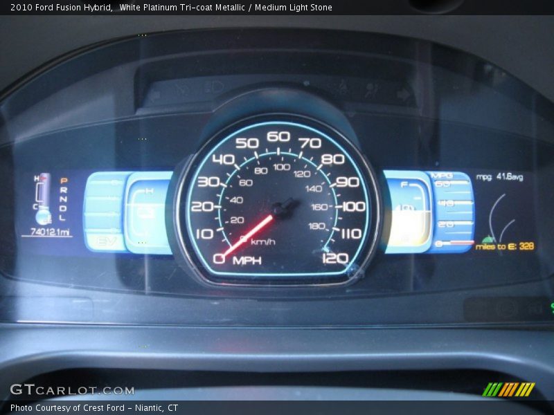 White Platinum Tri-coat Metallic / Medium Light Stone 2010 Ford Fusion Hybrid