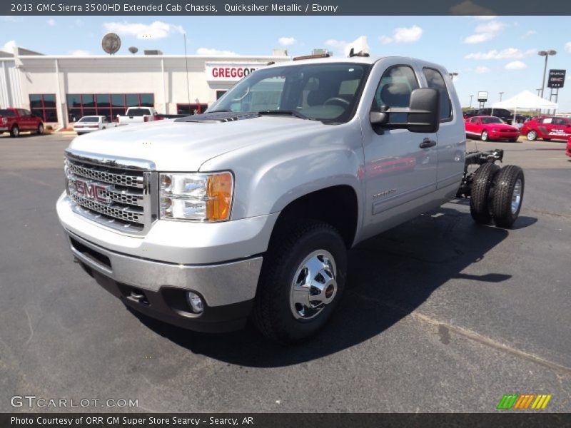 Quicksilver Metallic / Ebony 2013 GMC Sierra 3500HD Extended Cab Chassis