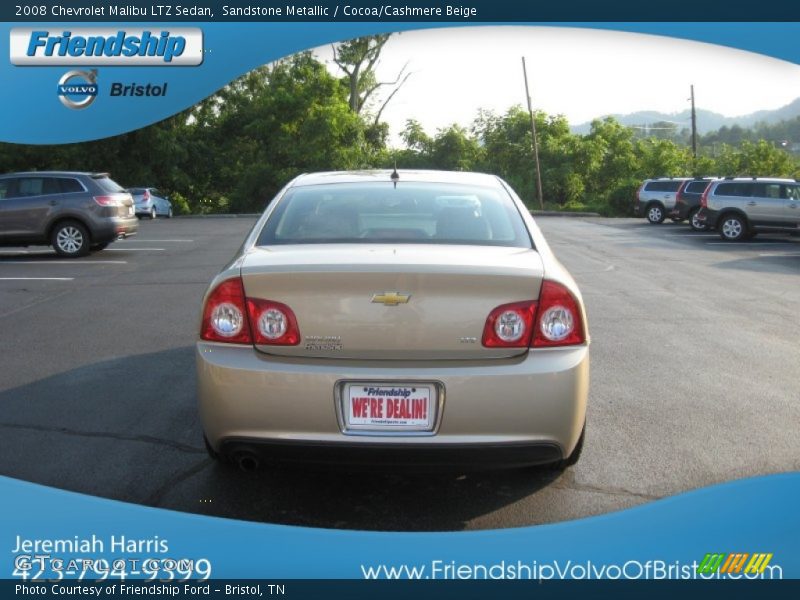 Sandstone Metallic / Cocoa/Cashmere Beige 2008 Chevrolet Malibu LTZ Sedan