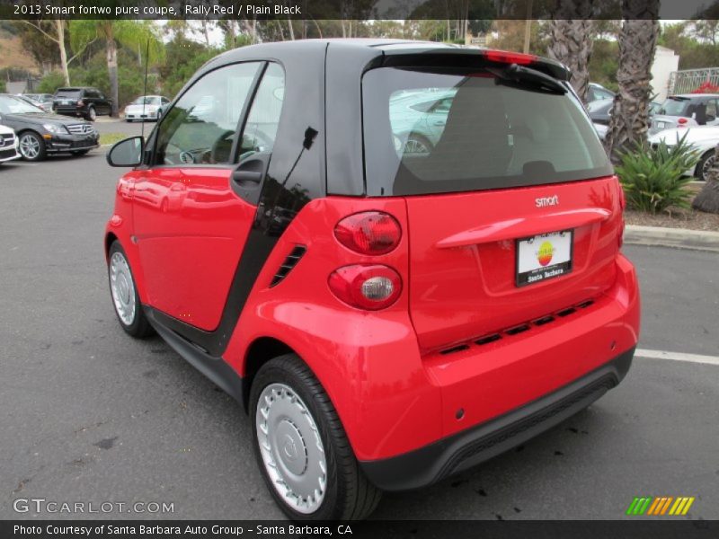 Rally Red / Plain Black 2013 Smart fortwo pure coupe