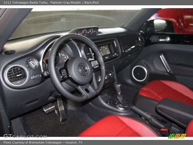 Platinum Gray Metallic / Black/Red 2012 Volkswagen Beetle Turbo