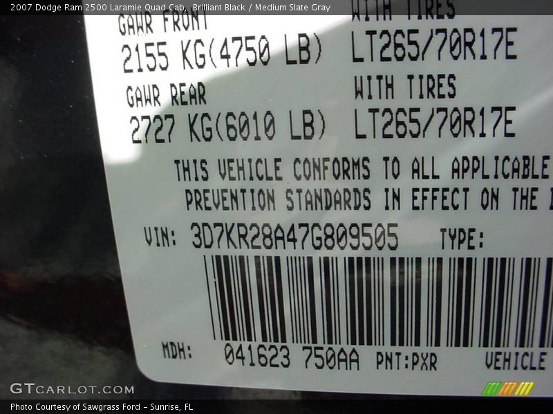 Brilliant Black / Medium Slate Gray 2007 Dodge Ram 2500 Laramie Quad Cab