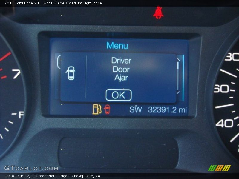 White Suede / Medium Light Stone 2011 Ford Edge SEL