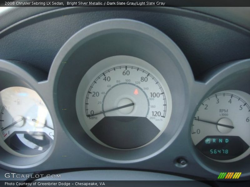 Bright Silver Metallic / Dark Slate Gray/Light Slate Gray 2008 Chrysler Sebring LX Sedan