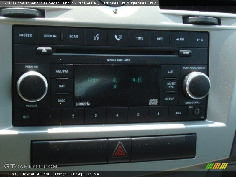 Bright Silver Metallic / Dark Slate Gray/Light Slate Gray 2008 Chrysler Sebring LX Sedan