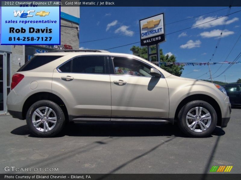 Gold Mist Metallic / Jet Black 2012 Chevrolet Equinox LT AWD