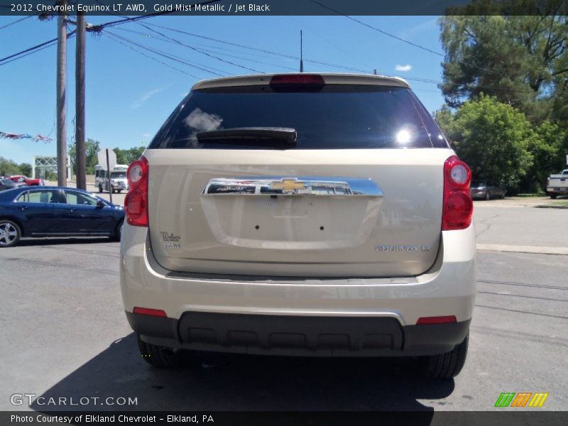 Gold Mist Metallic / Jet Black 2012 Chevrolet Equinox LT AWD
