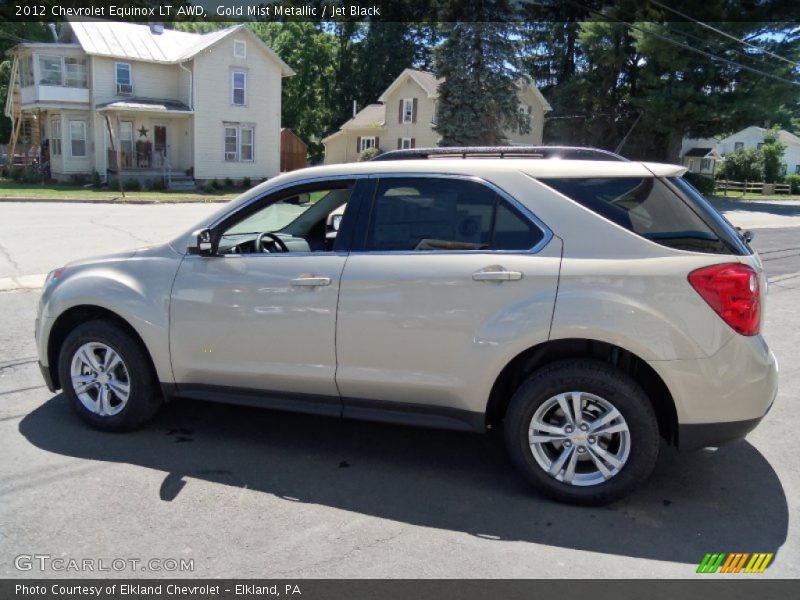 Gold Mist Metallic / Jet Black 2012 Chevrolet Equinox LT AWD