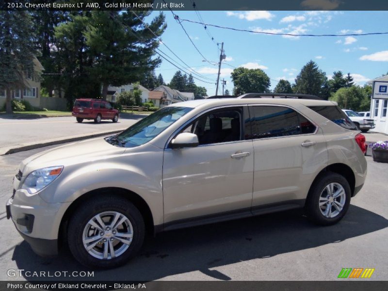 Gold Mist Metallic / Jet Black 2012 Chevrolet Equinox LT AWD