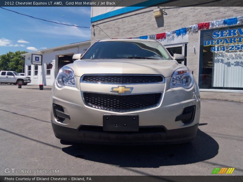 Gold Mist Metallic / Jet Black 2012 Chevrolet Equinox LT AWD