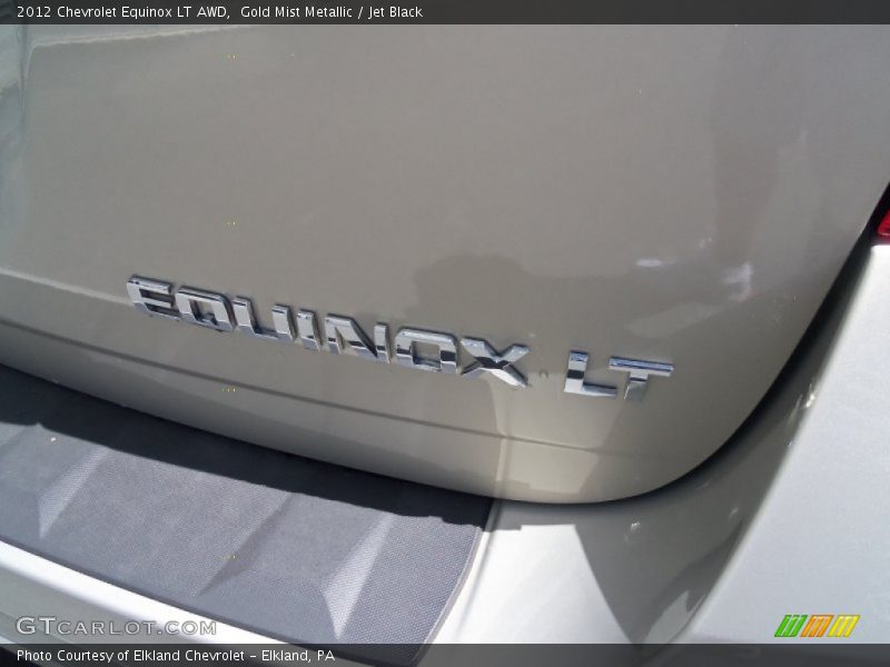 Gold Mist Metallic / Jet Black 2012 Chevrolet Equinox LT AWD