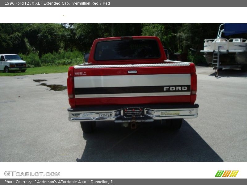 Vermillion Red / Red 1996 Ford F250 XLT Extended Cab