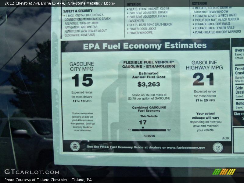 Graystone Metallic / Ebony 2012 Chevrolet Avalanche LS 4x4