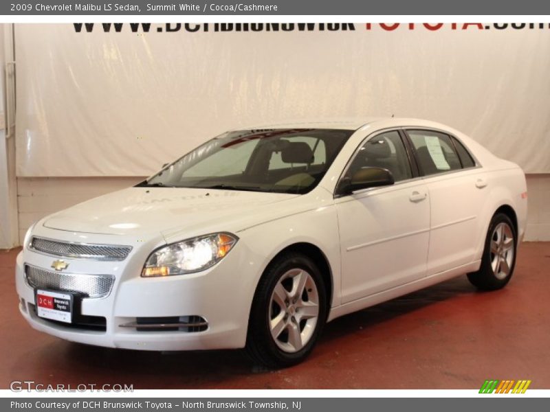 Summit White / Cocoa/Cashmere 2009 Chevrolet Malibu LS Sedan