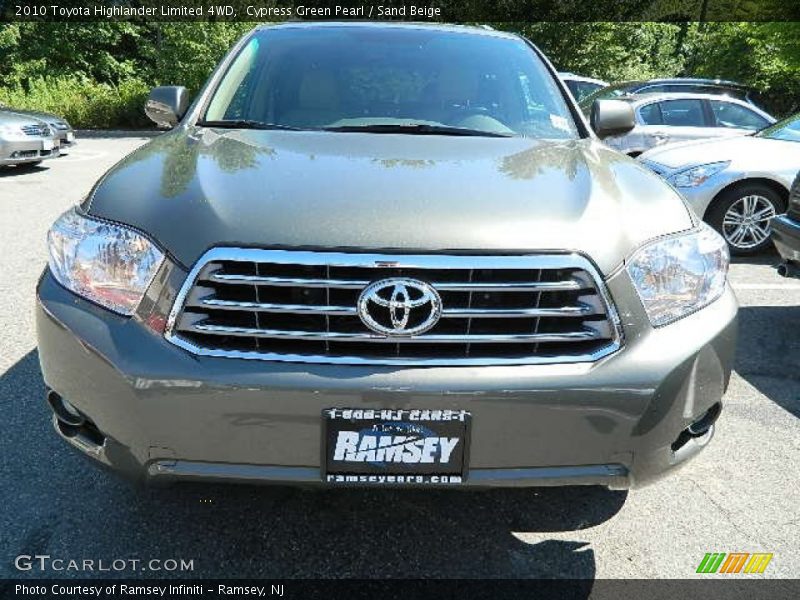 Cypress Green Pearl / Sand Beige 2010 Toyota Highlander Limited 4WD