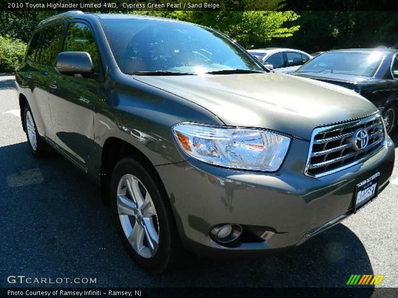 Cypress Green Pearl / Sand Beige 2010 Toyota Highlander Limited 4WD