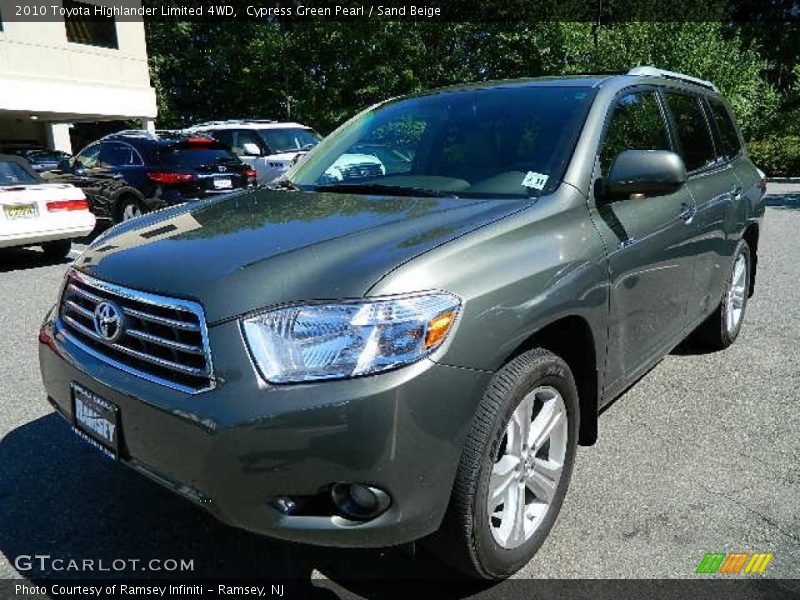 Cypress Green Pearl / Sand Beige 2010 Toyota Highlander Limited 4WD