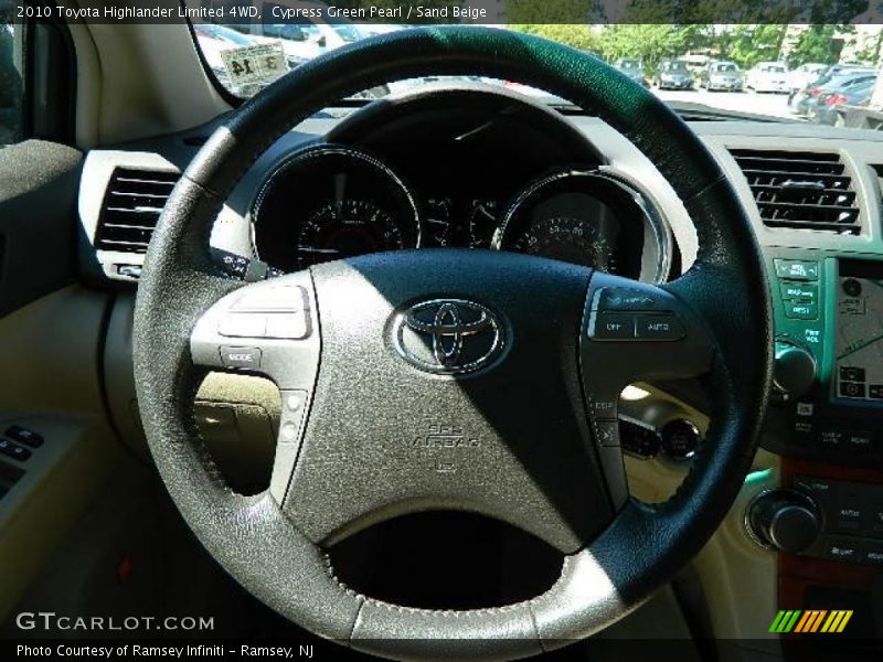 Cypress Green Pearl / Sand Beige 2010 Toyota Highlander Limited 4WD