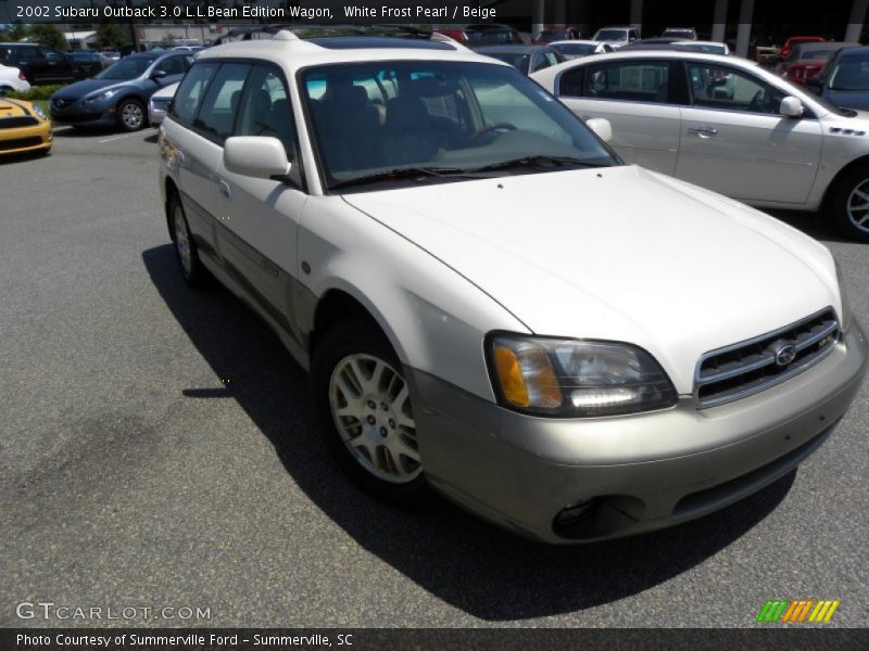 White Frost Pearl / Beige 2002 Subaru Outback 3.0 L.L.Bean Edition Wagon