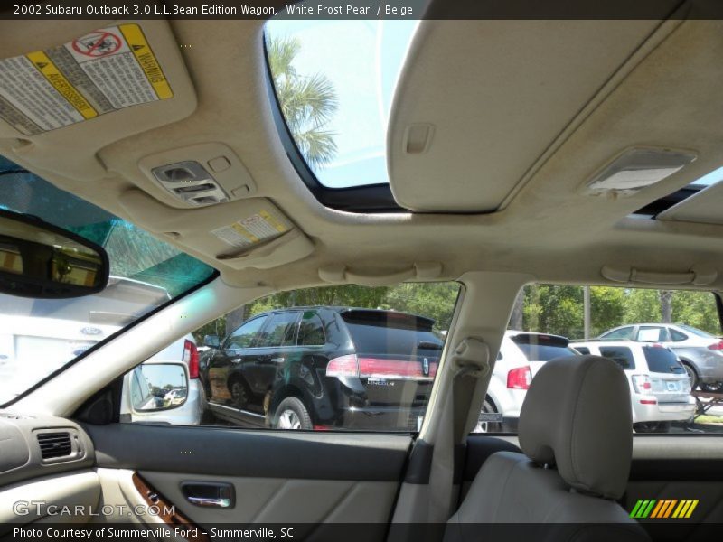 White Frost Pearl / Beige 2002 Subaru Outback 3.0 L.L.Bean Edition Wagon
