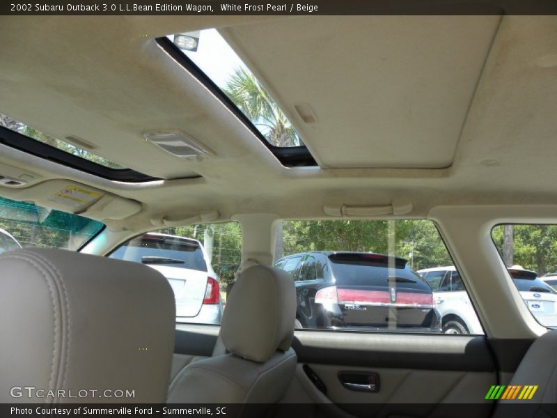 White Frost Pearl / Beige 2002 Subaru Outback 3.0 L.L.Bean Edition Wagon
