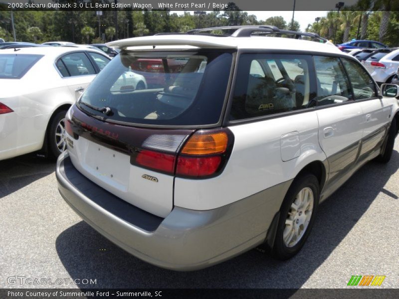 White Frost Pearl / Beige 2002 Subaru Outback 3.0 L.L.Bean Edition Wagon