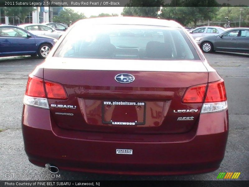 Ruby Red Pearl / Off-Black 2011 Subaru Legacy 2.5i Premium