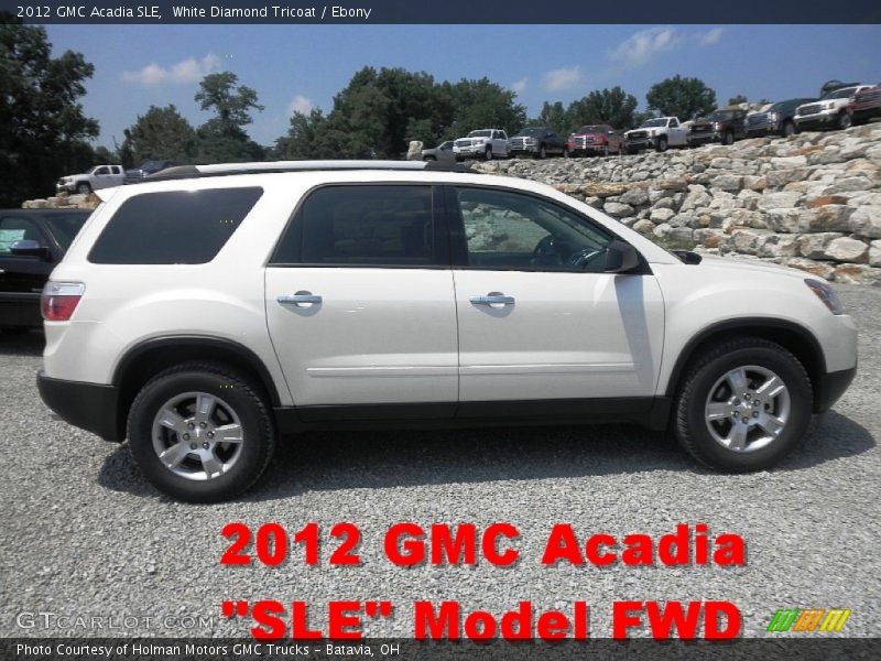 White Diamond Tricoat / Ebony 2012 GMC Acadia SLE