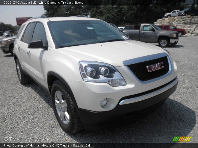 White Diamond Tricoat / Ebony 2012 GMC Acadia SLE