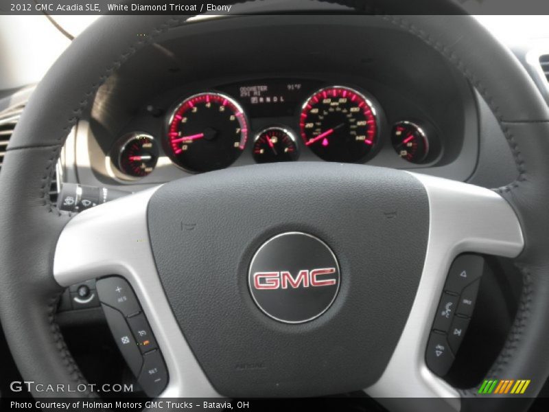 White Diamond Tricoat / Ebony 2012 GMC Acadia SLE