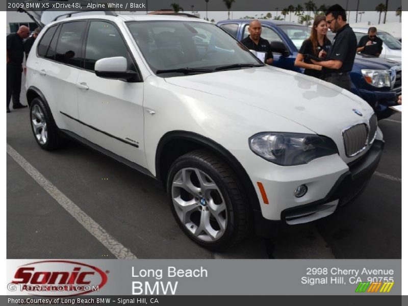Alpine White / Black 2009 BMW X5 xDrive48i