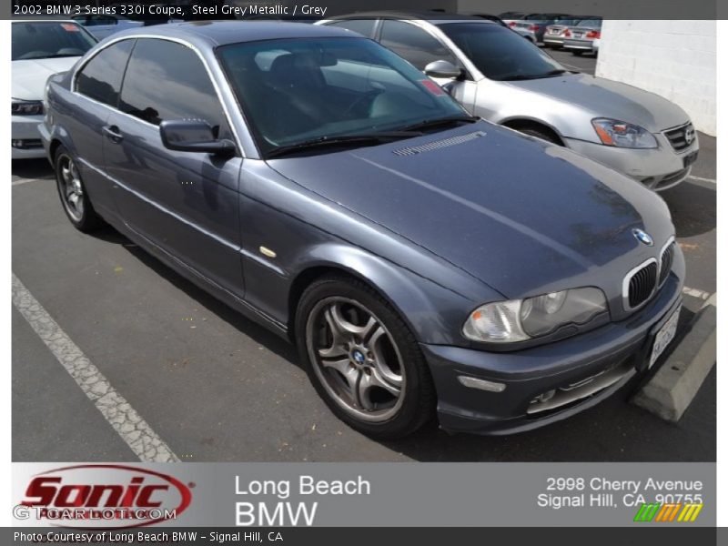 Steel Grey Metallic / Grey 2002 BMW 3 Series 330i Coupe