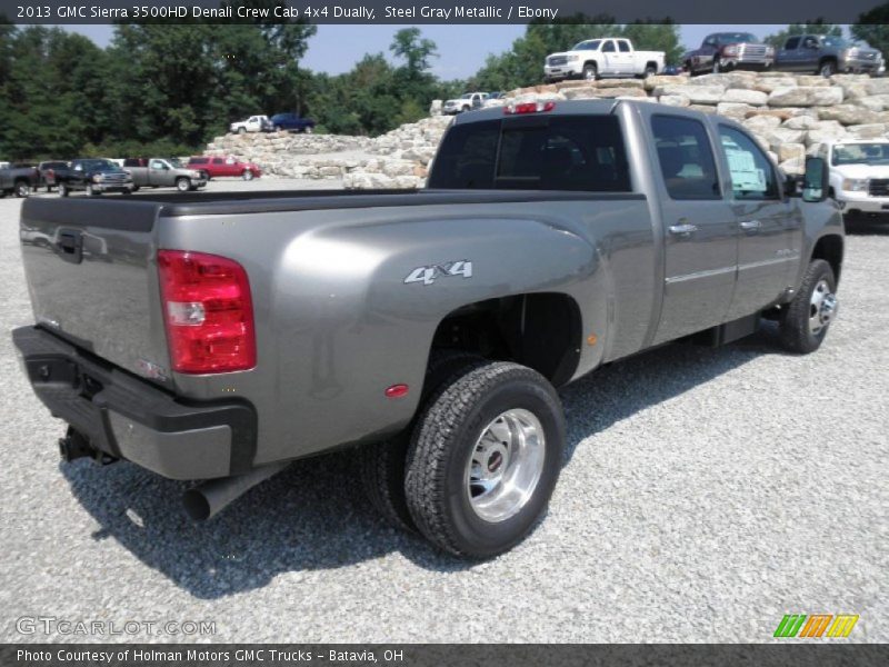 Steel Gray Metallic / Ebony 2013 GMC Sierra 3500HD Denali Crew Cab 4x4 Dually