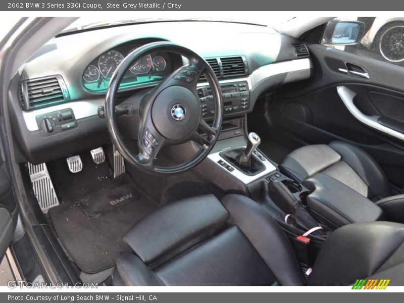 Steel Grey Metallic / Grey 2002 BMW 3 Series 330i Coupe