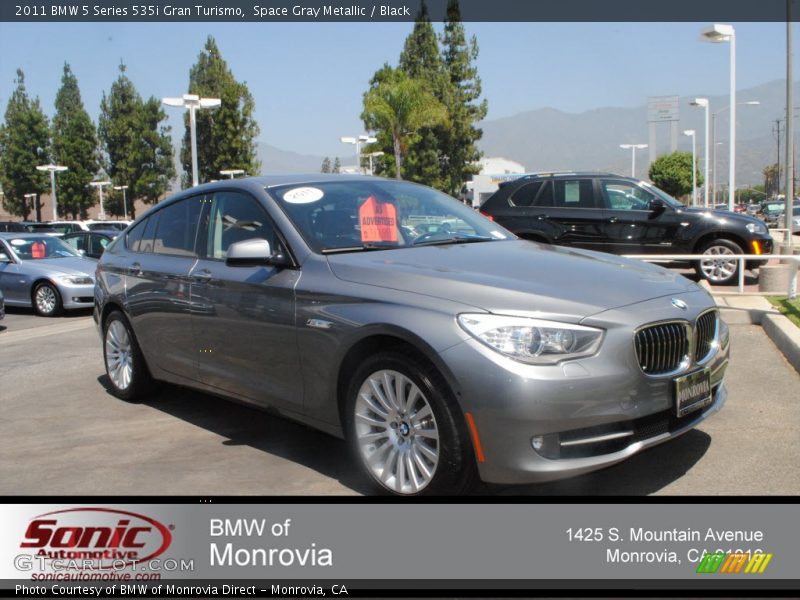 Space Gray Metallic / Black 2011 BMW 5 Series 535i Gran Turismo