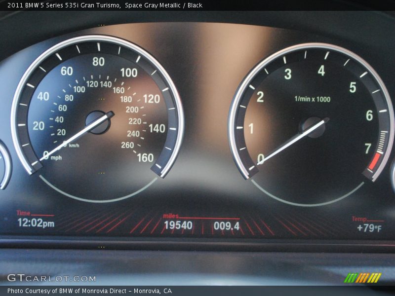 Space Gray Metallic / Black 2011 BMW 5 Series 535i Gran Turismo