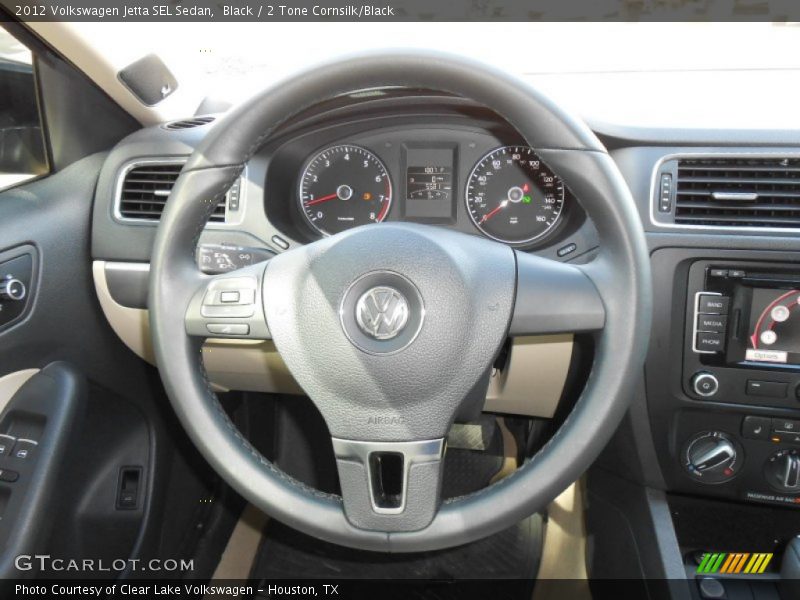 Black / 2 Tone Cornsilk/Black 2012 Volkswagen Jetta SEL Sedan