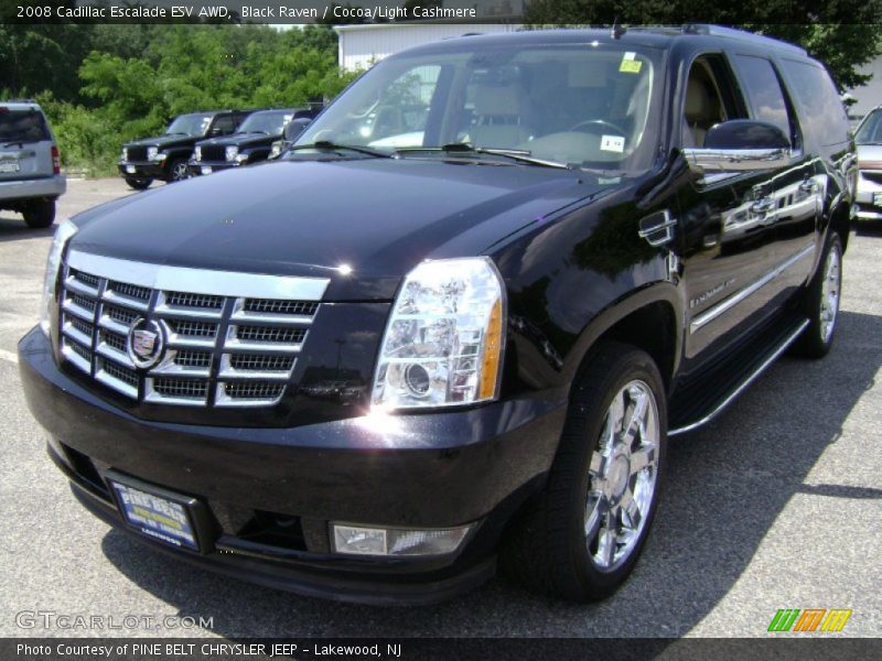 Black Raven / Cocoa/Light Cashmere 2008 Cadillac Escalade ESV AWD