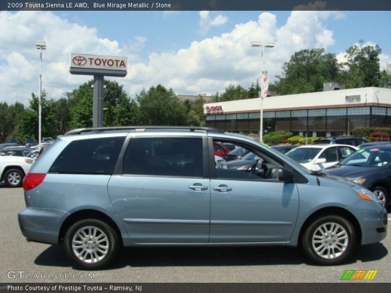 Blue Mirage Metallic / Stone 2009 Toyota Sienna LE AWD