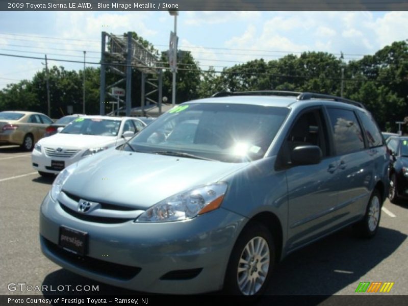 Blue Mirage Metallic / Stone 2009 Toyota Sienna LE AWD