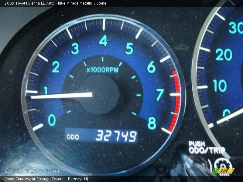 Blue Mirage Metallic / Stone 2009 Toyota Sienna LE AWD