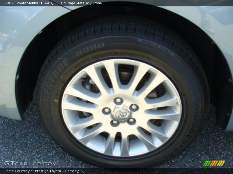 Blue Mirage Metallic / Stone 2009 Toyota Sienna LE AWD
