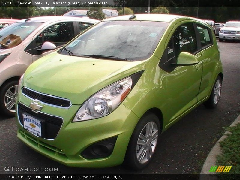 Jalapeno (Green) / Green/Green 2013 Chevrolet Spark LT